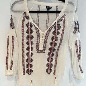 Gauzy embroidered tunic